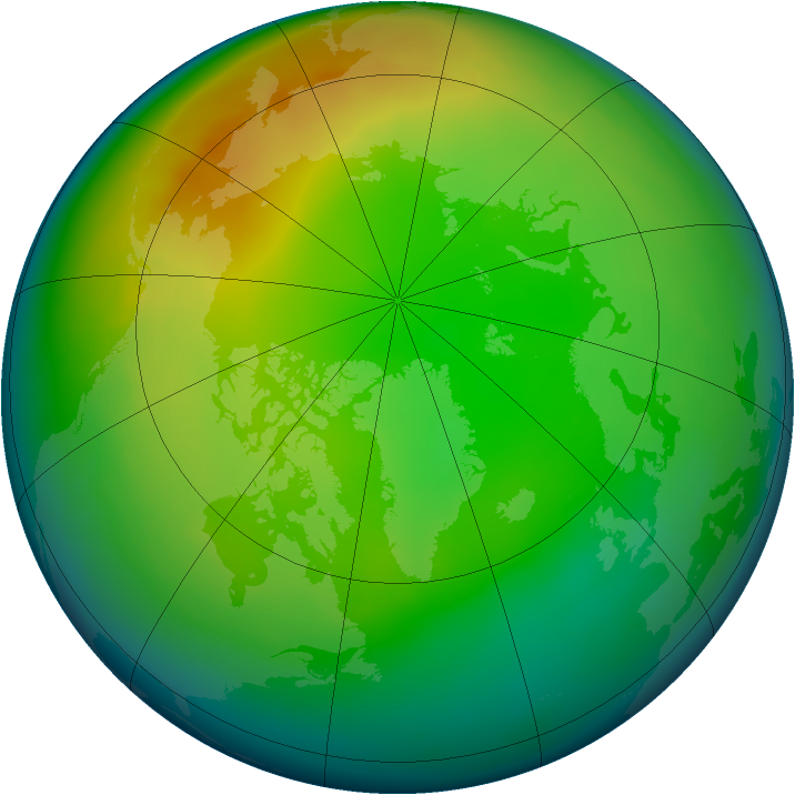 Arctic ozone map for December